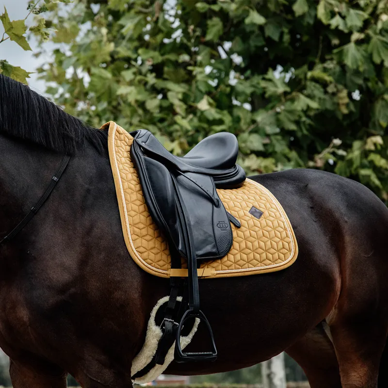 Kentucky Velvet Dressage Saddlecloth - Mustard-2